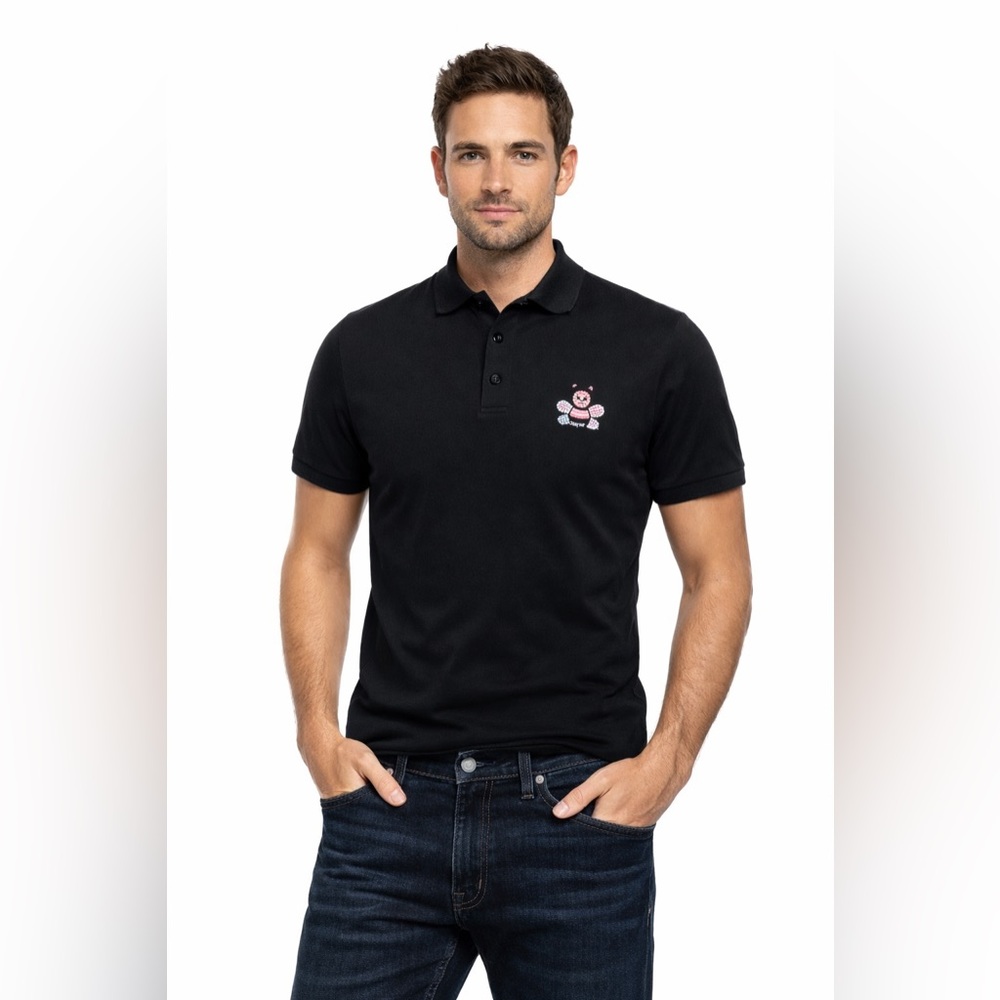 Dior x Kaws Crystal Bee Men's Polo Shirt Size Medium‎ Black 100%Authentic!